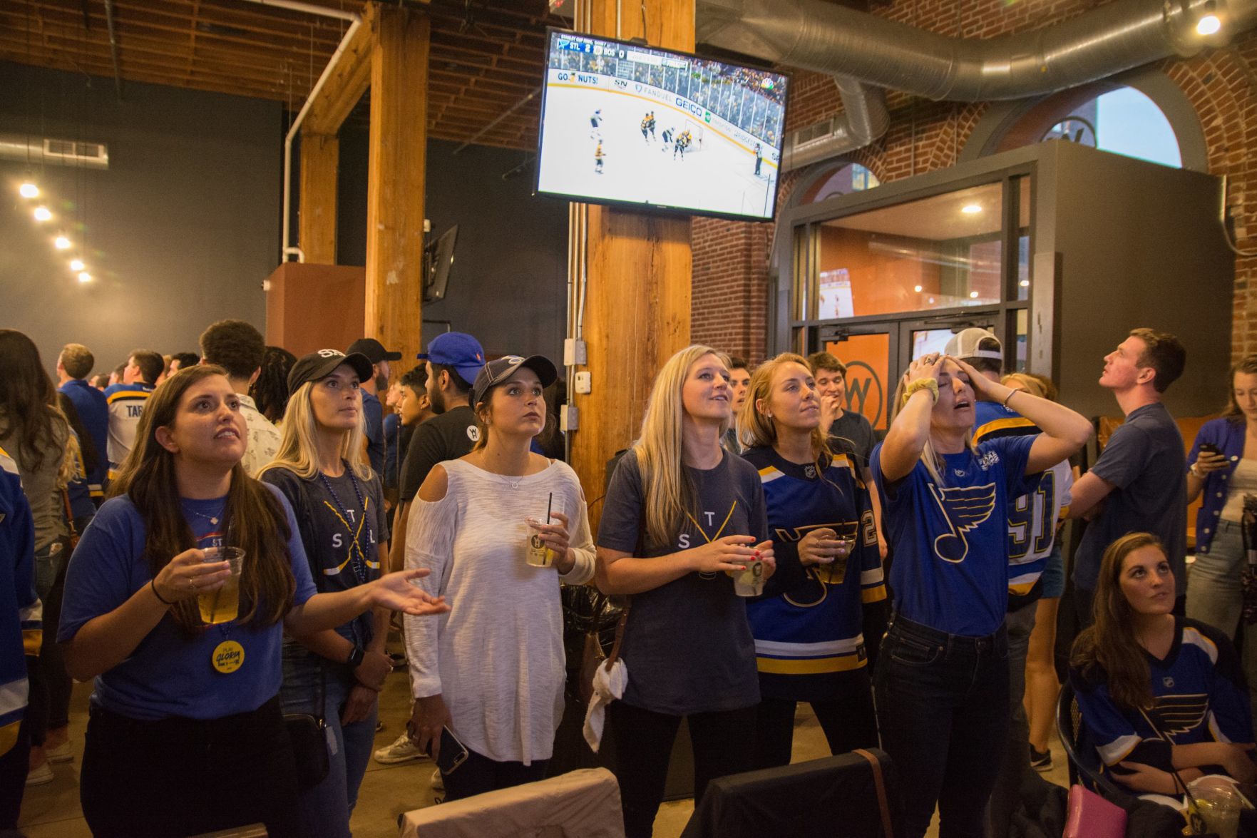 Blues Fans at Wheelhouse during Stanley Cup Final Game 7. Spons